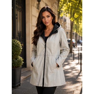 Max Original Leather Dámsky kožený kabát 190 White/black