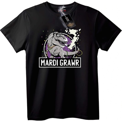 NOONEBRAND Тениска Mardi Grawr Динозавър - L, White
