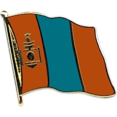 Odznak (pins) 20mm vlajka Mongolsko - farebný