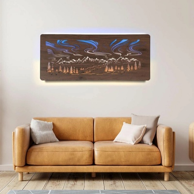 Polárna žiara - RGB LED svetelný obraz 120 x 50 cm