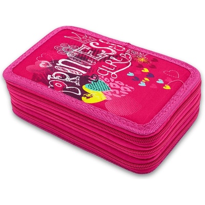 Несесер 3 ципа, розов