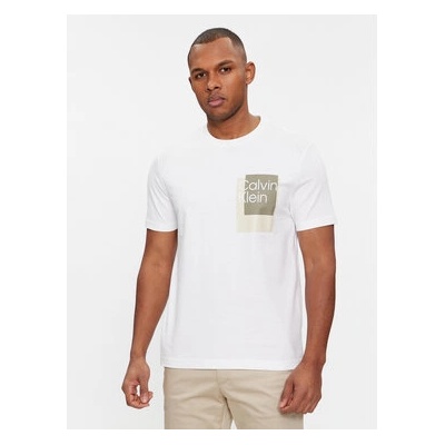 Calvin Klein Тишърт Overlay Box Logo T-Shirt K10K112402 Бял Regular Fit (Overlay Box Logo T-Shirt K10K112402)