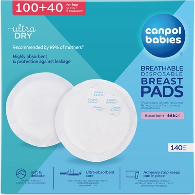 Canpol Подплънки за кърма с лепенка - 140 бр (5901691860865)