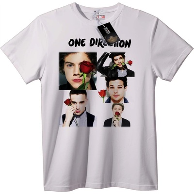 NOONEBRAND Тениска One Direction колаж с рози - 2XL, Black