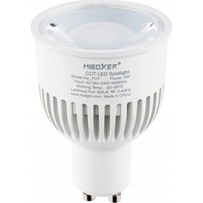 MiBoxer LED žárovka GU10 ovládaná přes 2,4Ghz, 6W, CCT