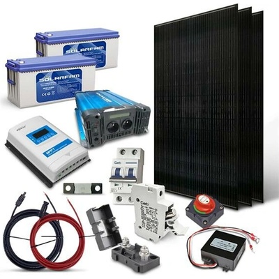 SOLARFAM solární zostava ostrovní 1110Wp 24V baterie 200Ah měnič 230VAC 2000W