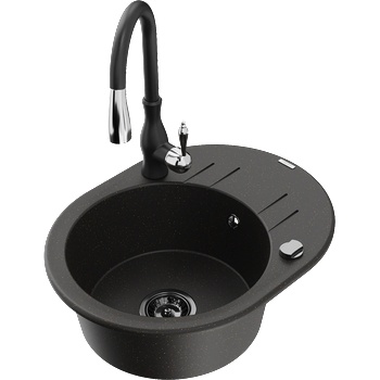 Mexen Kevin гранитна мивка с 1 отделение с отцедник и кухненски смесител (6517-75-672601-70-B)