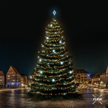 DECOLED LED svetelná sada na vianočné stromy vysoké 21-23 m, teplá biela s Flash, ľadové dekory EFD05
