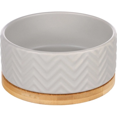 Keramická miska FLAMINGO Bianco s bambusovým podstavcem 16,1 x 6,6 x 7,7 cm 990 ml – Hledejceny.cz