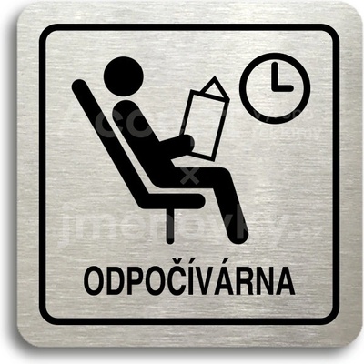 ACCEPT Piktogram odpočívárna II - stříbrná tabulka - černý tisk