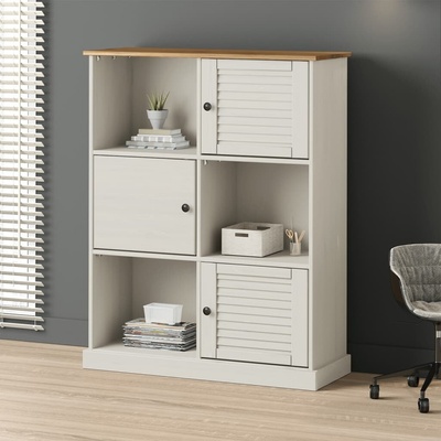 Knihovna VIGO bílá 90x35x114,5 cm masivní borové dřevo, 353182 HangarStore.cz