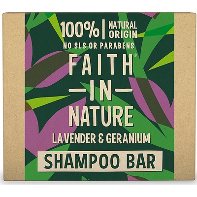Faith In Nature Lavender & Geranium organický tuhý šampón 85 g