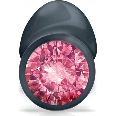 Dorcel Geisha Plug Ruby L ružové análne dildo s kameňmi čierne