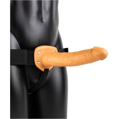 RealRock Hollow Strap-On 10″ tělové unisex strap-on postroj s dildem 25 x 4,8 cm