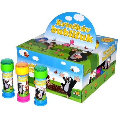 Bublifuk 50ml s hrkavkou Krtko 11cm 2 farby