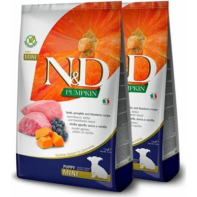 N&D Pumpkin Puppy Mini Grain Free Lamb & Blueberry 2 x 7 kg