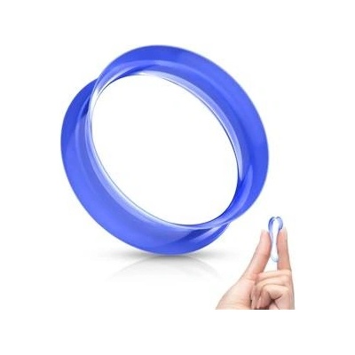 Šperky4U silikonový tunel do ucha tenkostěnný modrý TN01124B-10