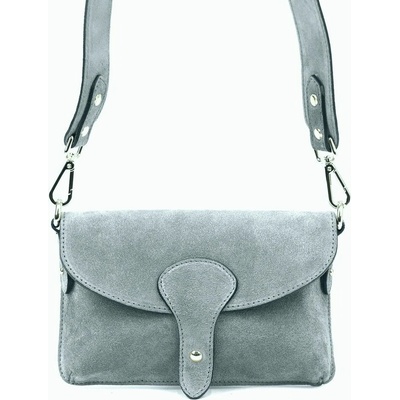 Malá kožená semišová světlešedá crossbody kabelka Luka no. 071
