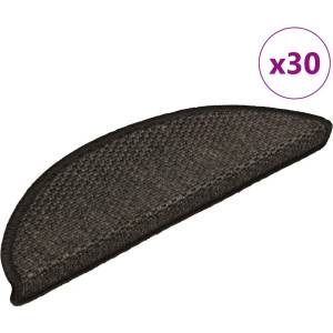 vidaXL Самозалепващи стелки за стълби сизал 30 бр 56x17x3 см антрацит (3365861)