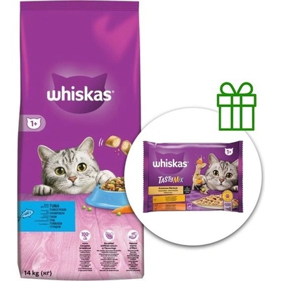 Whiskas granule s tuniakom 14 kg + 10 x pochúťka ZADARMO
