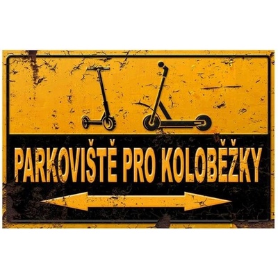 Parkoviště pro koloběžky - ceduľa 30cm x 20cm Plechová tabuľa