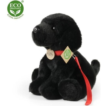 Rappa Плюшено лабрадорче черно с каишка 28 см eco-friendly