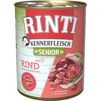RINTI 6х800г Kennerfleisch Senior RINTI, консервирана храна за кучета с говеждо