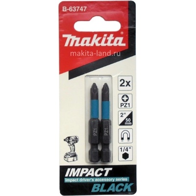 MAKITA torzní bit 1/4" Impact Black PZ1, 50mm 2 ks