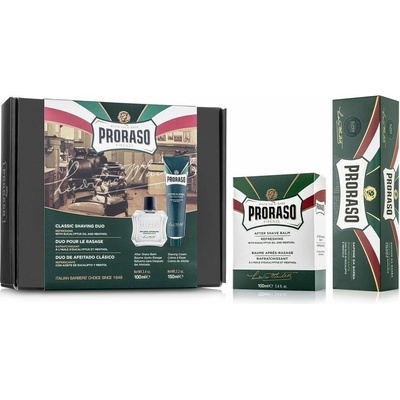 Proraso Green balzám po holení 100 ml + krém na holení 150 ml dárková sada