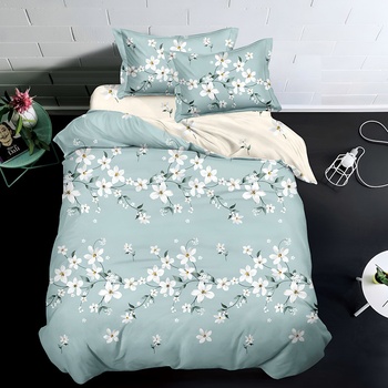 EmonaMall Двулицево спално бельо (размер за приста) EmonaMall, 4 части - Модел S18685 (S18685-66666m)