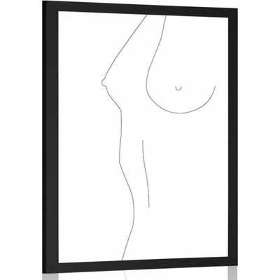 Plakát minimalistická silueta ženského těla - 60x90 no frame