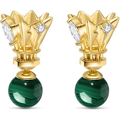 JAY náušnice Badmintonový míček malachit JAY-9151 Zelená