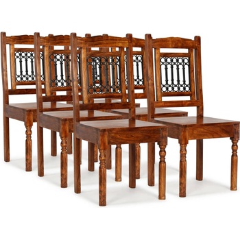 vidaXL Трапезни столове, 6 бр, масивно дърво, класически (275272)