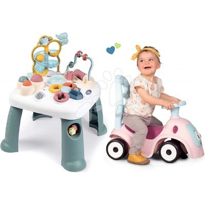 Smoby Set didaktický stolík Activity Table Little a ružové so zvukmi a vodiacou tyčou s ohrádkou