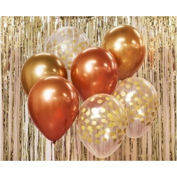 Sada latexových balónků chromovaná růžovozlatá rosegold 30 cm
