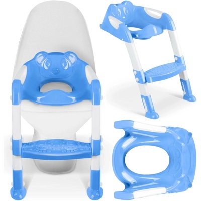 RICOKIDS koala modrá nástavba na WC s plošinou a držadly