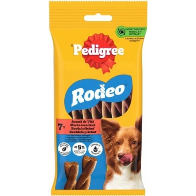 Pedigree Rodeo pochúťka pre psy s hovädzím 7 ks 123 g
