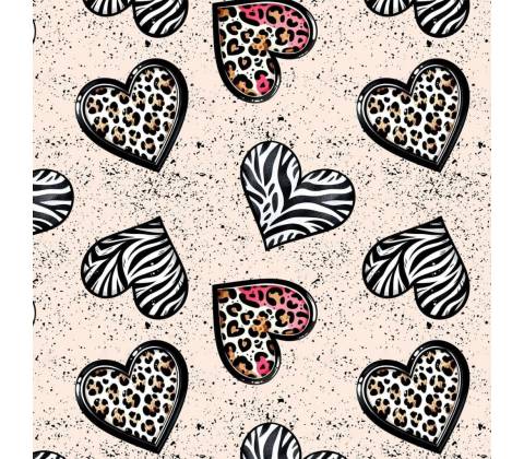 Teplákovina digital - Leopard hearts