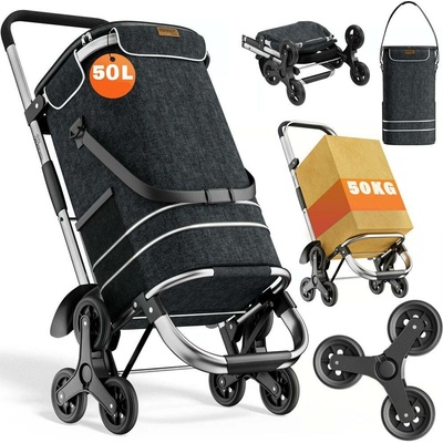 Jurhan Nákupní taška na kolečkách do schodů COMFORT, 50l černá 109120