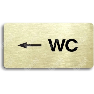 ACCEPT Piktogram WC VLEVO - zlatá tabulka - černý tisk bez rámečku