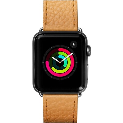 LAUT Milano – kožený remienok na Apple Watch 42/44 mm, okrový LAUT-AWL-ML-BR