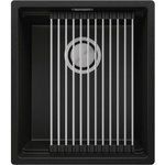 Твоят Стил Черна кухненска гранитна мивка Прага 50 Level Slim XXL 460 x 470 мм Мивка за вграждане