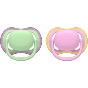 Philips Залъгалки Philips Avent - Ultra Air, 6-18 м, с кутийка, 2 броя, зелена/розова (SCF087/12) - baby