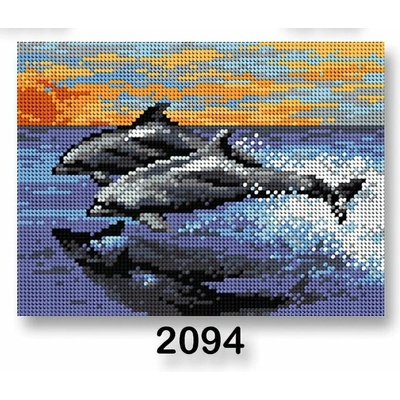Předloha vyšívací 18 x 24 cm 2094 delfíni – Zboží Dáma