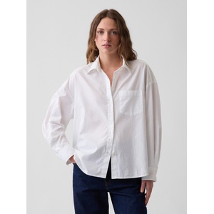 GAP Оверсайз поплинена риза с лого GAP GAP | Byal | ЖЕНИ | XXS