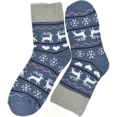 Vianočné spandex termo ponožky WinterJoy s motívom sobov