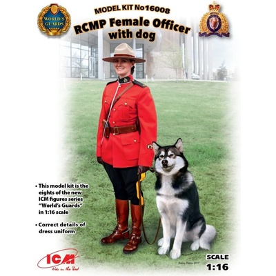 ICM RCMP Female Officer with dog 1:16