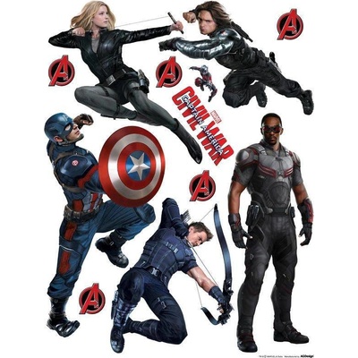 AG Design Maxi nálepka na zeď Avengers Civil War 85x65 cm