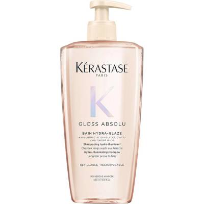 Kérastase Kérastase Gloss Absolu Bain Hydra-Glaze, shampoo for long, frizz-prone hair, with hyaluronic acid, glycolic acid and wild rose oil, for intense shine and volume, 500ml - 3474637283414