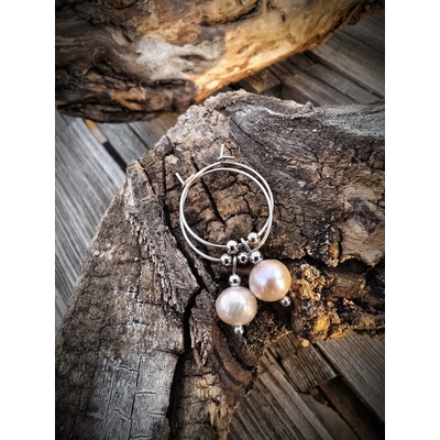 Katyba náušnice Říční perla v kruhu 0502